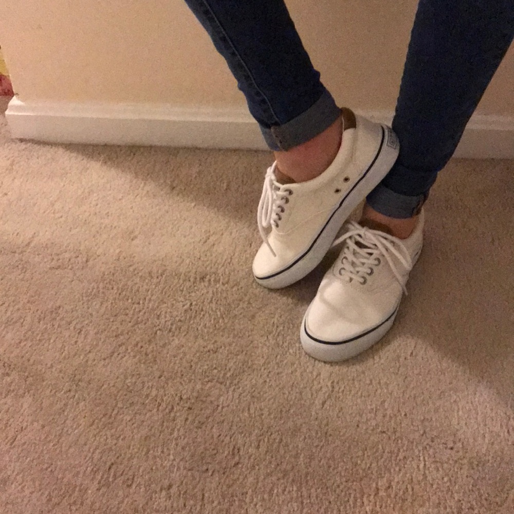 White and Brown Top-slider Sperry’s